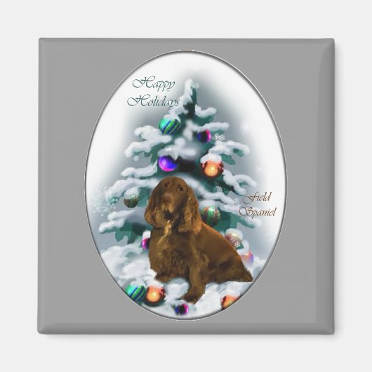 Field Spaniel kerstcadeaus Magneet (Voorkant)