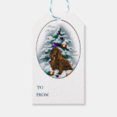Field Spaniel Kerstmis Cadeaulabel (Voorkant)