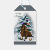Field Spaniel Kerstmis Cadeaulabel (Achterkant)