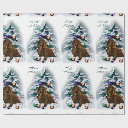 Field Spaniel Kerstmis Cadeaupapier (Vlak)