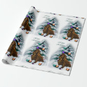 Field Spaniel Kerstmis Cadeaupapier (Uitgerold)