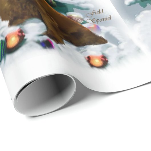 Field Spaniel Kerstmis Cadeaupapier (Rol Hoek)