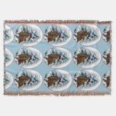 Field Spaniel Kerstmis Deken (Voorkant)