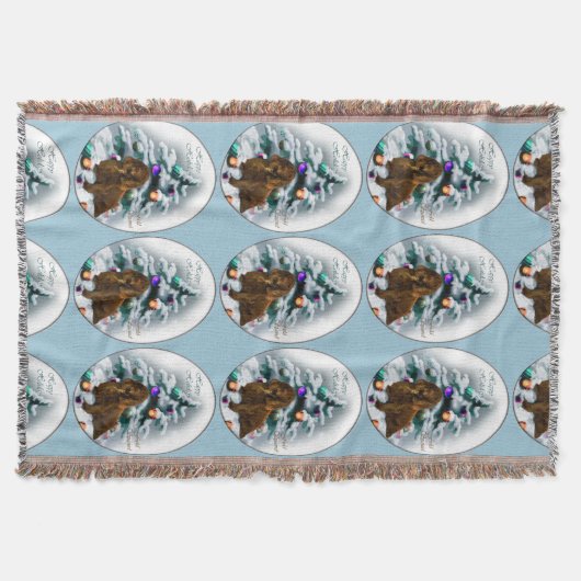 Field Spaniel Kerstmis Deken (Voorkant)