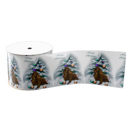 Field Spaniel Kerstmis Grosgrain Lint
