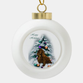 Field Spaniel Kerstmis Keramische Bal Ornament