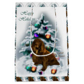 Field Spaniel Kerstmis Medium Cadeauzakje (Achterkant)