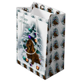 Field Spaniel Kerstmis Medium Cadeauzakje