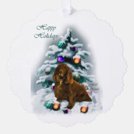 Field Spaniel Kerstmis Ornament Kaart