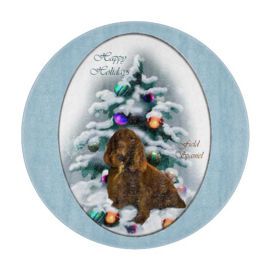 Field Spaniel Kerstmis Snijplank (Voorkant)