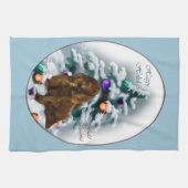 Field Spaniel Kerstmis Theedoek (Horizontaal)