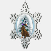 Field Spaniel Kerstmis Tin Sneeuwvlok Ornament (Rechts)