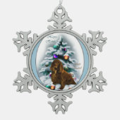 Field Spaniel Kerstmis Tin Sneeuwvlok Ornament (Voorkant)