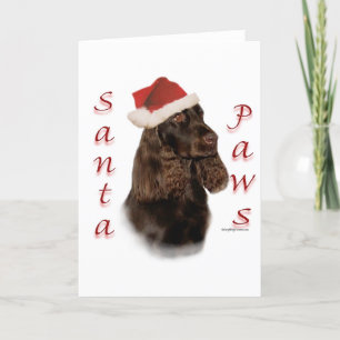 Field Spaniel Santa Paws Feestdagen Kaart