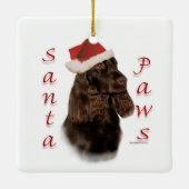 Field Spaniel Santa Paws Keramisch Ornament (Achterkant)