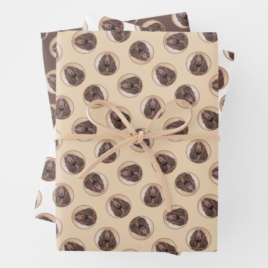 Field Spaniel Schilderij Roan Schattigee Originele Inpakpapier Vel (In situ)