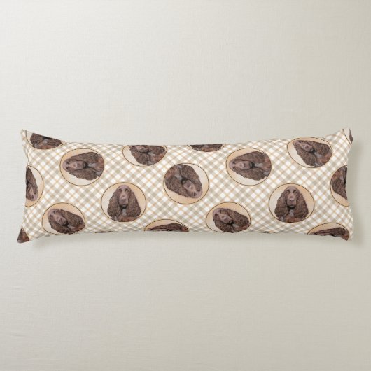 Field Spaniel Schilderij Roan Schattigee Originele Lichaamskussen (Voorkant)