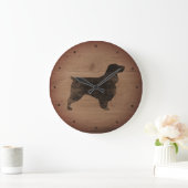 Field Spaniel Silhouette Rustieke Stijl Grote Klok (Huis)