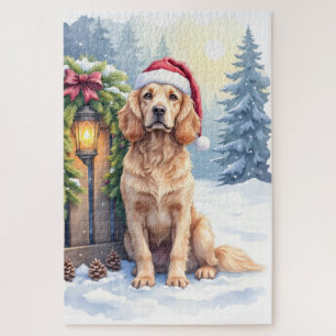 Field Spaniel Sneeuwhek Kerstman Hoed Kerst Kunst Legpuzzel
