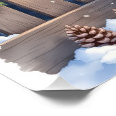 Field Spaniel Snowy Fence Santa Hat Christmas Art Perfect Poster (Hoek)