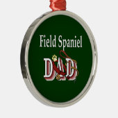 Field Spaniel Vader Metalen Ornament (Rechts)