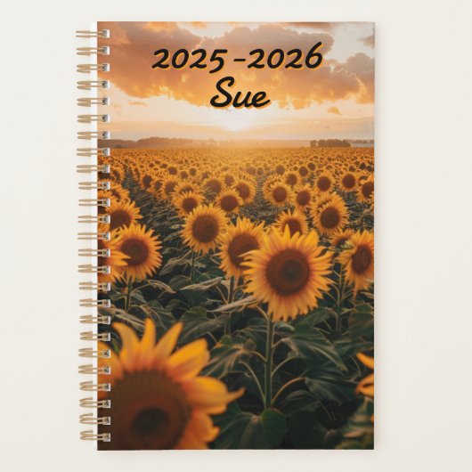  Field Sunflowers Sun Setting View  Planner (Voorkant)