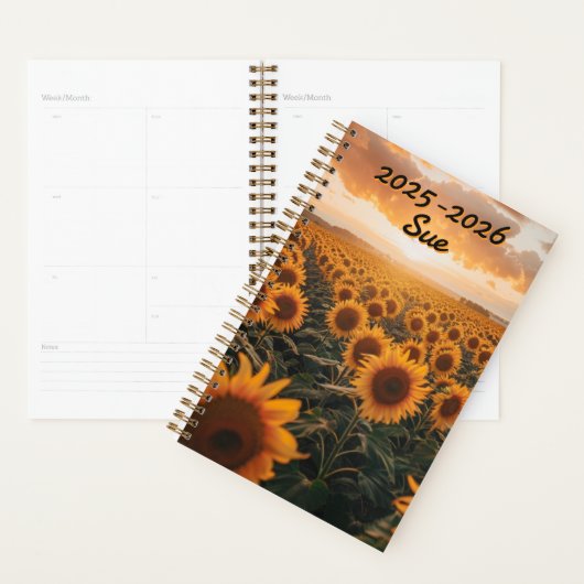  Field Sunflowers Sun Setting View  Planner (Display)