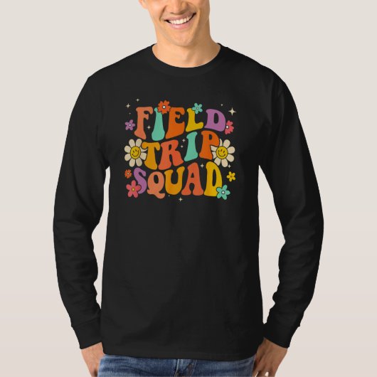 Field Trip Squad Groovy Field Day Teacher Student  T-shirt (Voorkant)