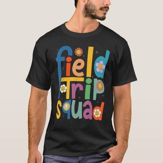 Field Trip Squad Groovy Retro Field Day 2023 Teach T-shirt (Voorkant)