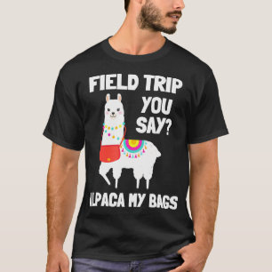Field Trip veld dag squad alpaca leraren grappig T-shirt