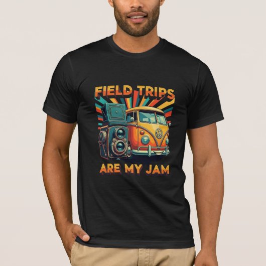 Field Trips Are My Jam - Retro Photography & Trave T-shirt (Voorkant)