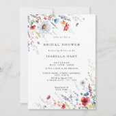 Field Wild Flower Boho Bridal Shower Uitnodiging (Voorkant)