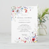 Field Wild Flower Boho Bridal Shower Uitnodiging (Staand voorkant)