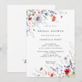 Field Wild Flower Boho Bridal Shower Uitnodiging (Voorkant / Achterkant)