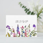 Field Wildflower bruiloft RSVP Kaartje (Staand voorkant)