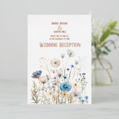 Field Wildflowers Roos Gold Foil Invitation Folie Uitnodiging (Staand Voorkant)