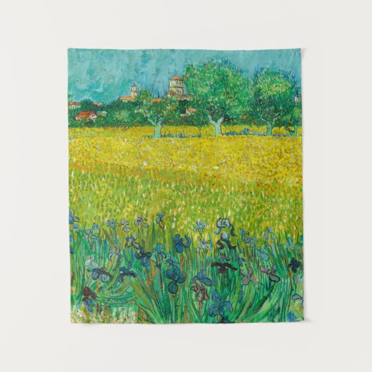 Field with Irises near Arles by Vincent van Gogh Wandkleed (Voorkant)