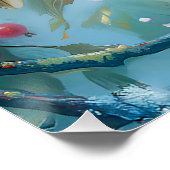 Fieldfare in het winterlandschap, impressionistisc perfect poster (Hoek)