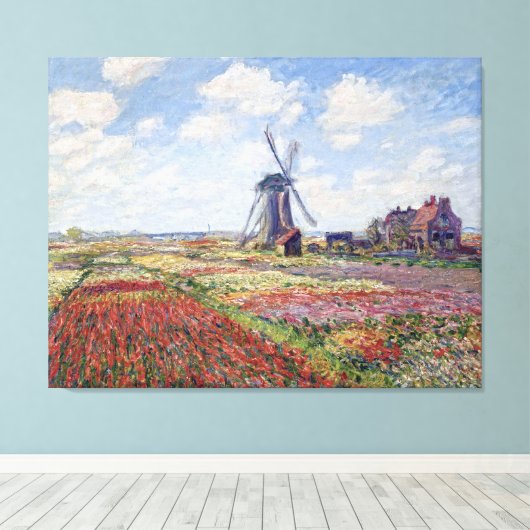 Fields of Tulip, door Claude Monet Canvas Afdruk (Insitu (Houten vloer))