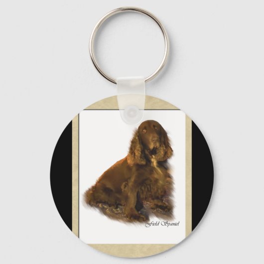 Fieldspaniel Art Giften Sleutelhanger (Voorkant)