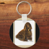 Fieldspaniel Art Giften Sleutelhanger (Voorkant)