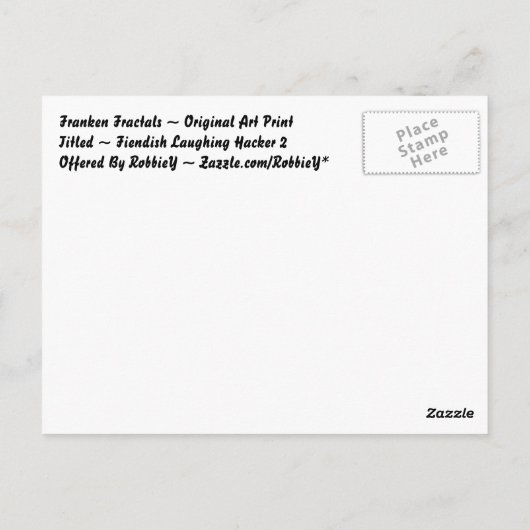 Fiendish Laughing Hacker 2 ~ Briefkaart (Achterkant)