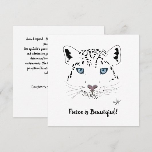 Fierce aanmoedigen is een mooie sneeuwluipaard (Voorkant / Achterkant)