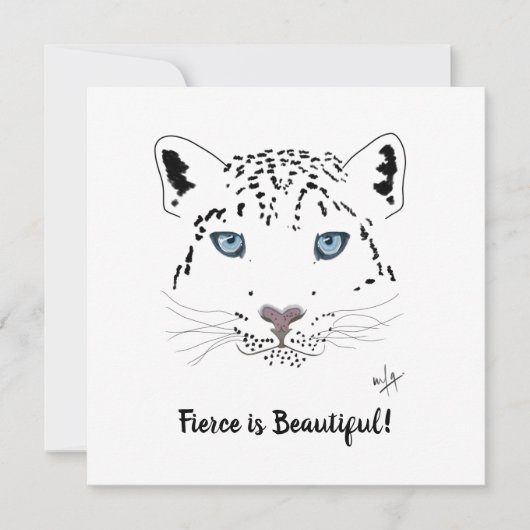 Fierce aanmoedigen is een mooie sneeuwluipaard (Voorkant)