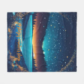 Fierce Abstract River met magische sterren - Sunse Fleece Deken (Voorkant (Horizontaal))