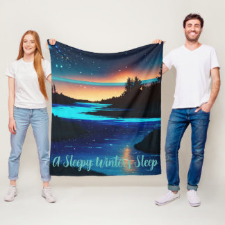 Fierce Abstract River met magische sterren - Sunse Fleece Deken