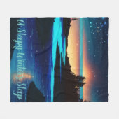 Fierce Abstract River met magische sterren - Sunse Fleece Deken (Voorkant (Horizontaal))