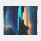 Fierce Abstract River met magische sterren - Sunse Fleece Deken (Voorkant (Horizontaal))