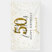Fierce and Fabulous Happy Birthday Black en Gold Spandoek (Verticaal)
