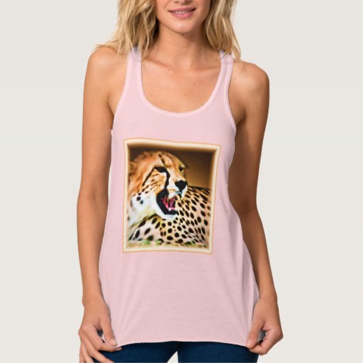 "Fierce and Fiery Cheetah Design" Bestel nu Tanktop (Voorkant)